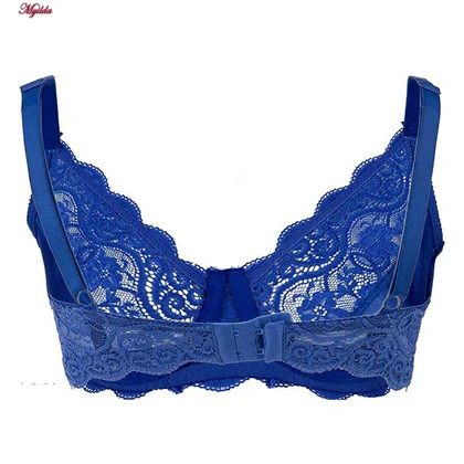 سوتین زنانه لین مدل توری استرج آبی کد 4680-614