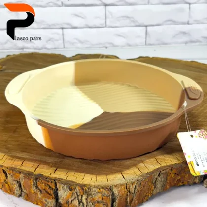 قالب کیک سیلیکونی مواج گرد دسته دار