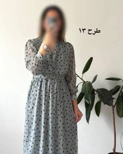 پیراهن حریر سرمه سری 15