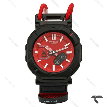ساعت کاسیو پروترک PRJ-B001 بند کشی قرمز Protrek-10167-G