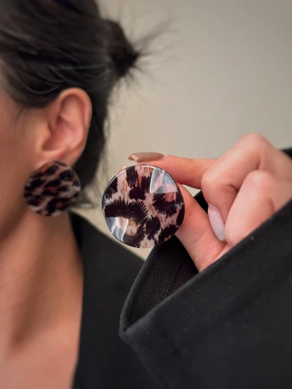 گوشواره دایره رزینی