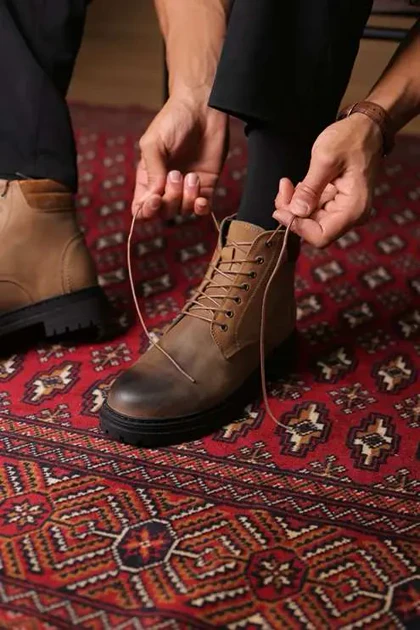 بوت مردانه چرم طبیعی کد 2045