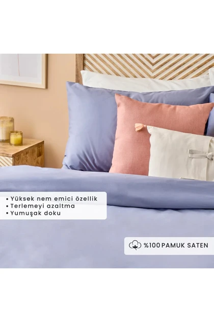 سرویس روتختی دو نفره Bella Maison مدل Supreme ساتن - آبی