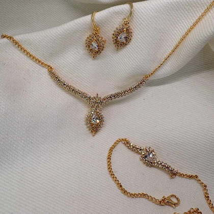 سرویس کامل برند شین مدل «اشک الماس» | نگین تک سولیتر با گارانتی 1 ساله