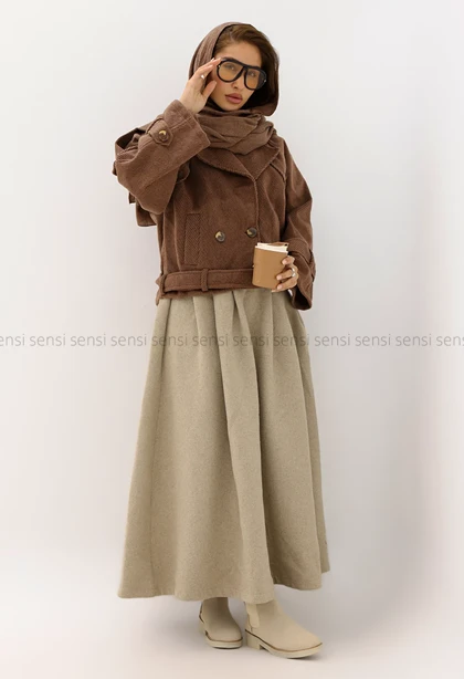 ترنچ کت فوتر راه راه کد1004340