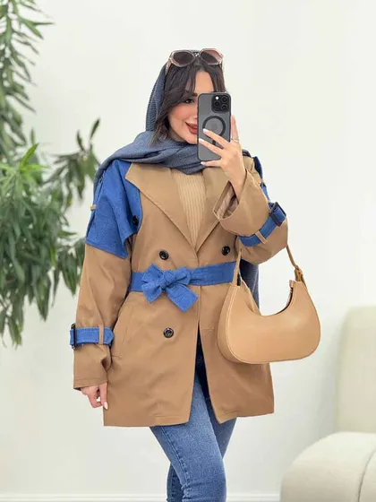 بارانی ژیله ترکیبی سرشانه پاگن