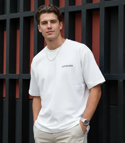 تیشرت پنبه 2 رو پشت چاپ طرح LOVELESS