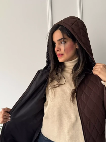 کاپشن زنانه کلاهدار آستردار ونوس **