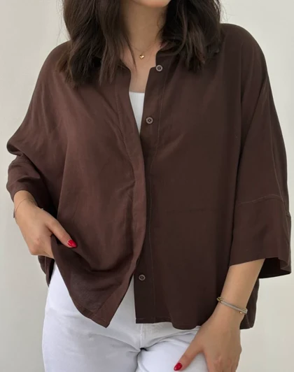 شومیز بیسیک دکمه مخفی