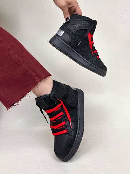کتانی ساق‌دار زنانه نایکی جردن وان نیو بلک 1 NIKE AIR JORDAN کد 912 دختر طهرونی