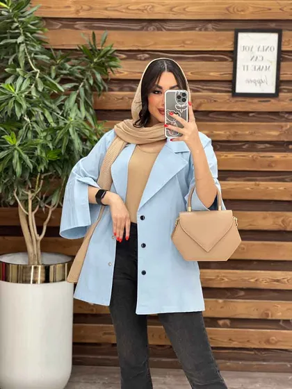مانتو لینن آستین مثلثی