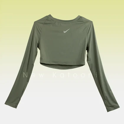 تیشرت کراپ آستین بلند نایک (05)