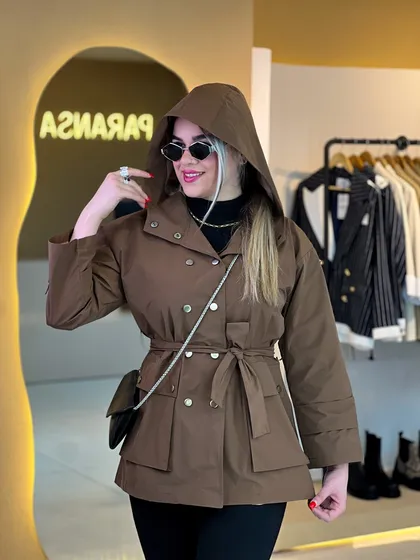 بارانی شش دکمه شکلاتی 010206
