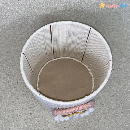 سبد اسباب بازی و لباس مکرومه مدل رنگین کمان 01