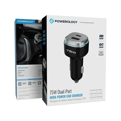 شارژر فندکی 75W پاورولوژی مدل POWEROLOGY PCCSR024K
