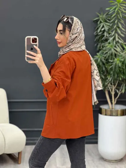 مانتو لینن شش دکمه