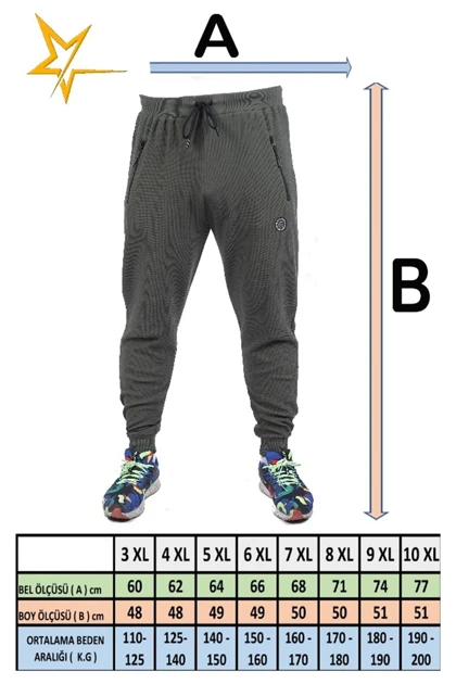 شلوار گرمکن سایز بزرگ مردانه استارباتال starbattal