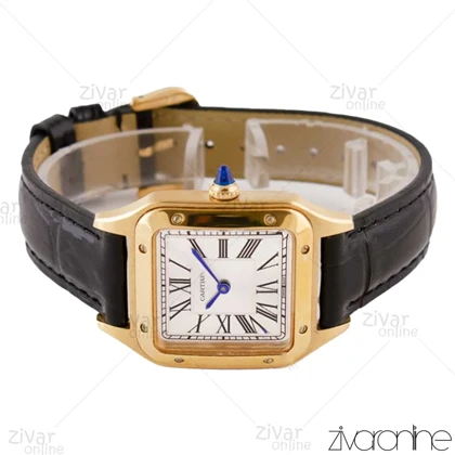 ساعت کارتیه زنانه مدل سانتوس دومونت مشکی طلایی 103662