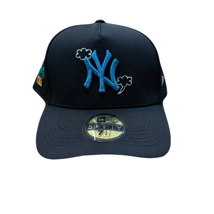 کلاه بک فیت بیسبالی مشکی طرح NY BLUE