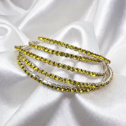 دستبند تنیسی تمام نگین مدل «تابش خورشید» | تمام استیل (فروش دانه‌ای)