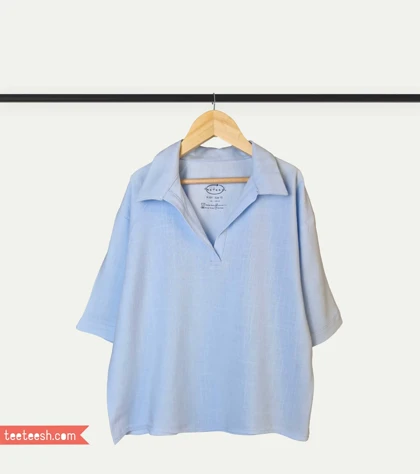 شومیز لینن آبی