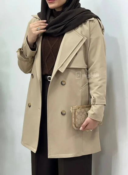 ترنچ کت زنانه ضد آب بادوم 1