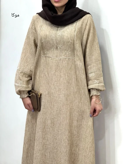 پیراهن مانتویی سوپرکلوش گلدوزی رها