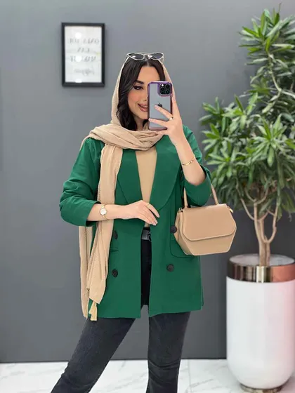 مانتو کتی چهاردکمه یقه آرشال