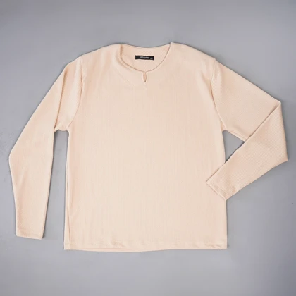 بلوز مردانه کرم یقه کوبایی مدل Etron ویژه