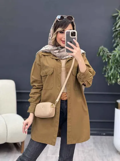مانتو دو جیب پاکتی محنا