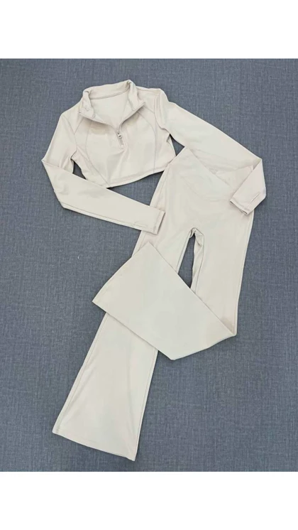 ست کراپ و شلوار بوت کات زنانه 62787