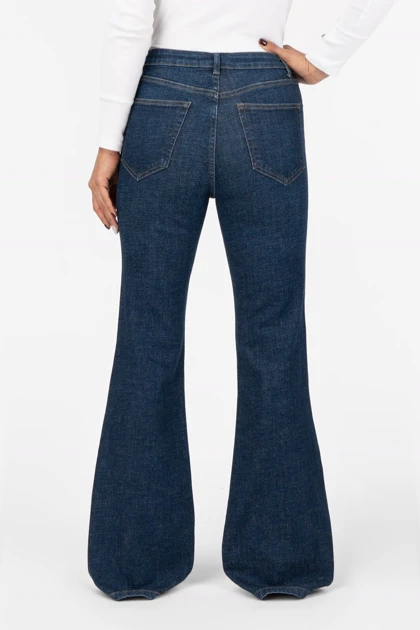 شلوار جین زنانه بوت‌کات فلکس(کشی) آبی تیره رویال جین Royal Jeans
