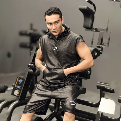 ست وست و شلوارک چرمی کلاهدار پولار (لوگو نایک) بوفالو 33