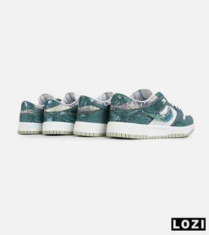 کفش کتانی مردانه و زنانه سبز سفید NIKE dunk low steam puppet مدل 7222