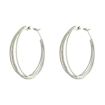 گوشواره زنانه مدل حلقه‌ای سه لاین