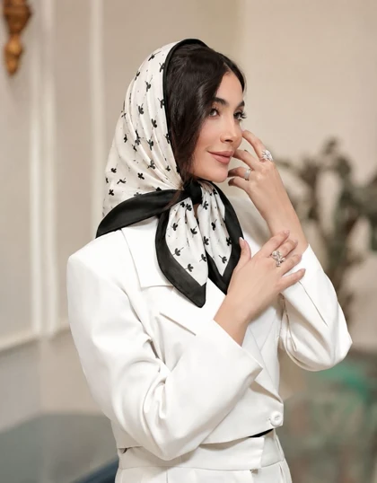 مینی اسکارف حریر نخ کالکشن شکوفه 8 رنگی