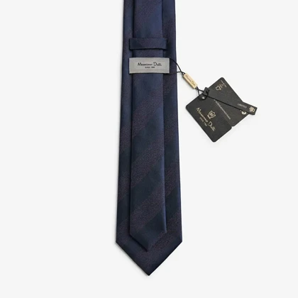 کراوات و پوشت دستدوز طرح اریب افکت دار برند Massimo Dutti