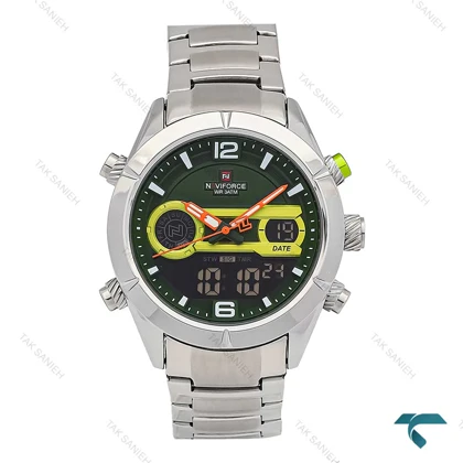 ساعت نیوی فورس NF9232 مردانه دوزمانه صفحه سبز NaviForce-7052-G