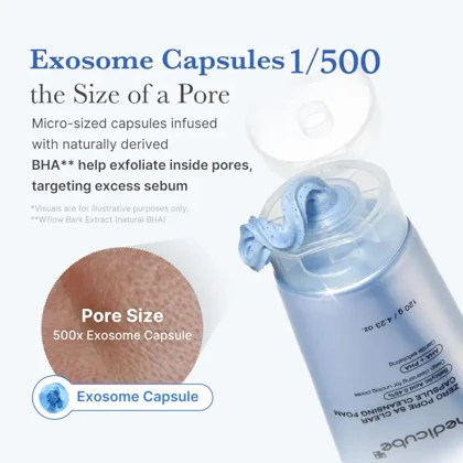 فوم شستشو کپسولی منافذ و لایه‌بردار مدی‌کیوب Medicube Zero Pore SA Clear Blue Capsule Foam Cleanser