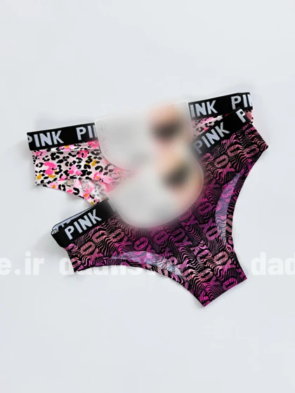 شورت اسلیپ لیزری طرحدار کمر نوشته Pink