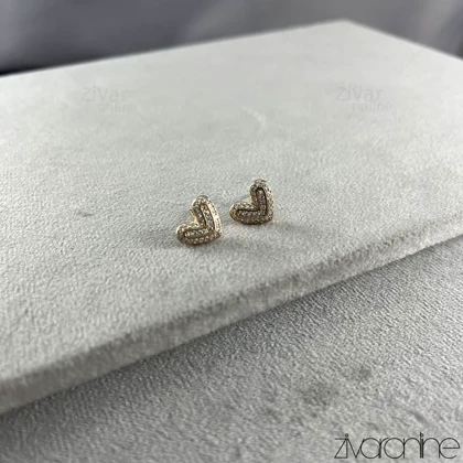 گوشواره زنانه مدل قلب تمام نگین 20446