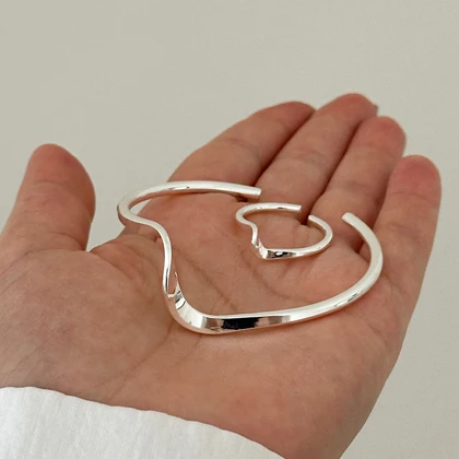 نیم ست بنگل انگشتر موج کد 804