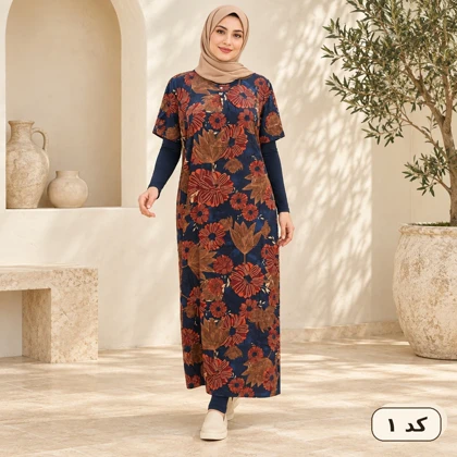پیراهن ساحلی نخی آستین کوتاه 5024