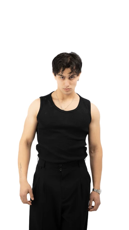 تنک تاپ مشکی کبریتی مناسب سایز 50 تا 100 کیلو کیفیت عالی