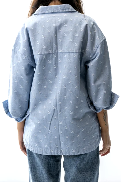 شومیز کتان گلدوزی آزاد زنانه