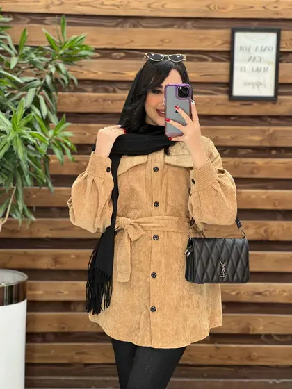 مانتو کبریتی کمردار