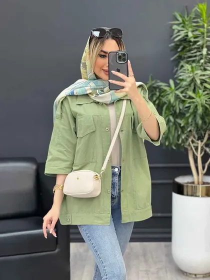 مانتو سرشانه پاگن دو جیب