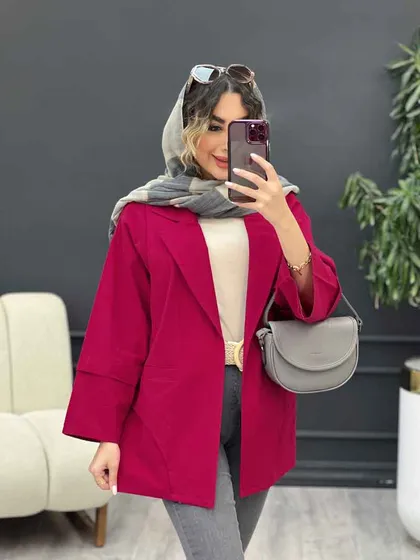 مانتو برش هلالی دو جیب نما