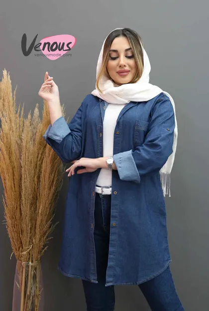 مانتو جین جلو دکمه