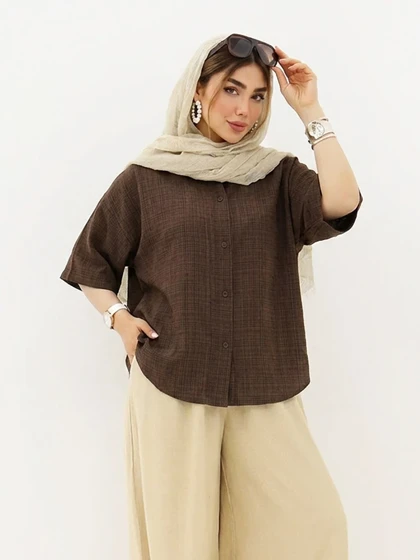 شومیز کادنزا یقه هفت جلو دکمه